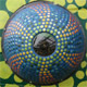 Mosaic eyes for a chameleon Sculpture